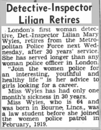 lilian wyles retirement in 1949