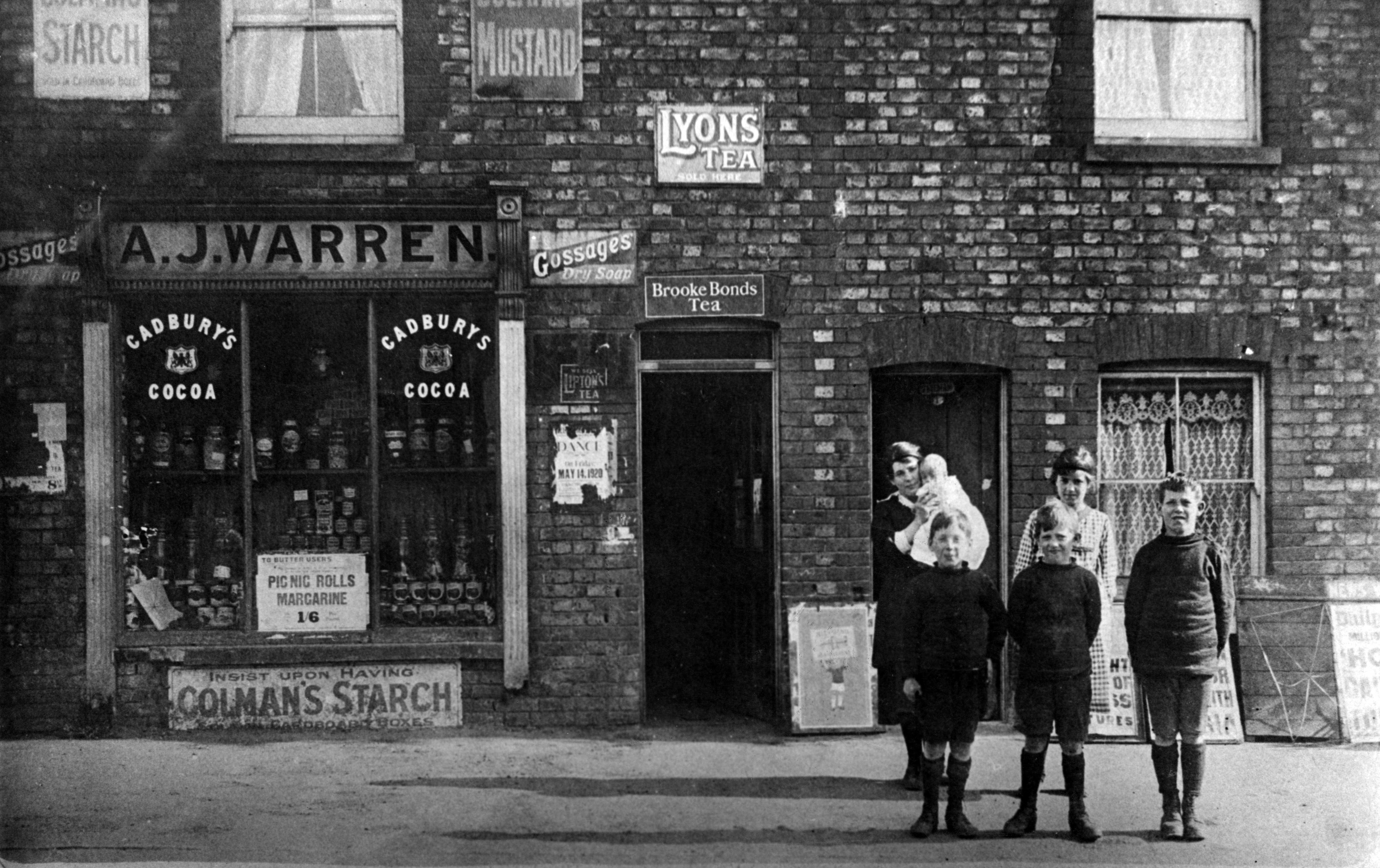 A J Warrens shop in Otford, Kent, 1905.