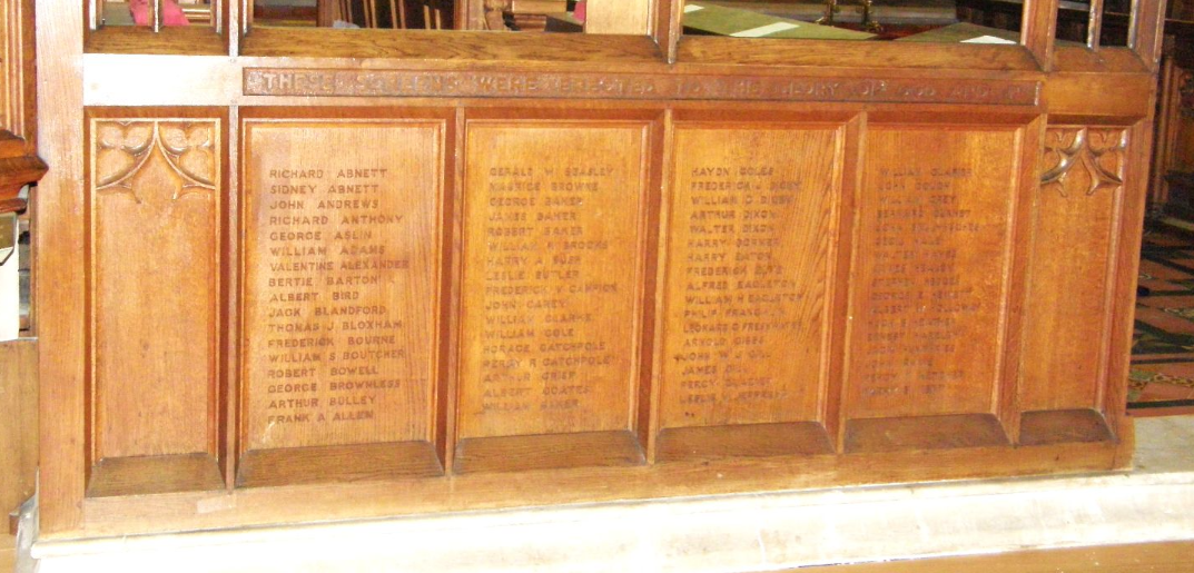 A war memorial from the Middlesex Monumental Inscriptions.