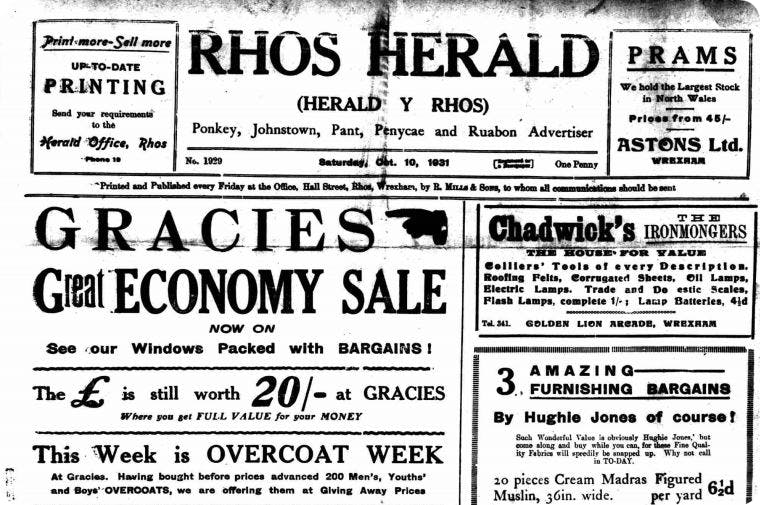 Rhos Herald old newspaper archive
