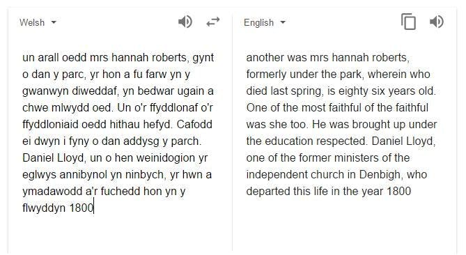 Google translate Welsh