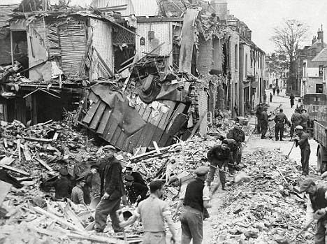 During the war it was common for entire streets to be demolished