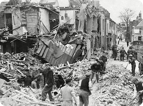 During the war it was common for entire streets to be demolished