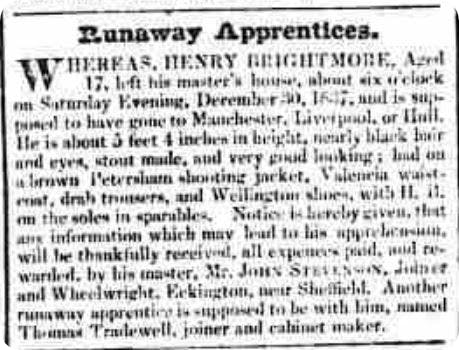 Found in Sheffield Iris January 9, 1838 newspaper