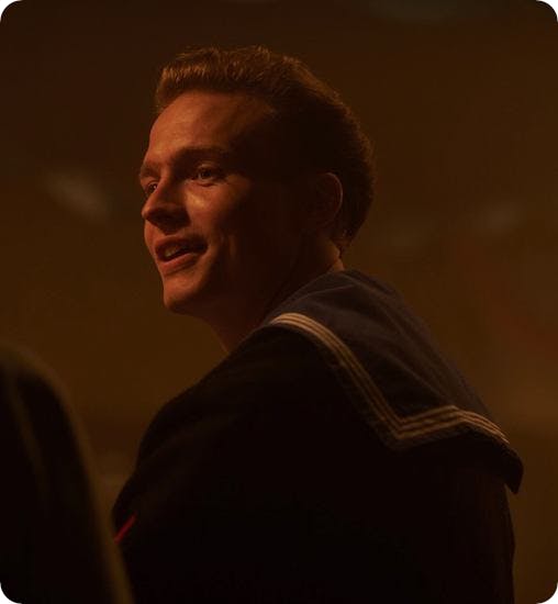 Will Fletcher, who plays a young version of Michael Caine's character Bernard in The Great Escaper.