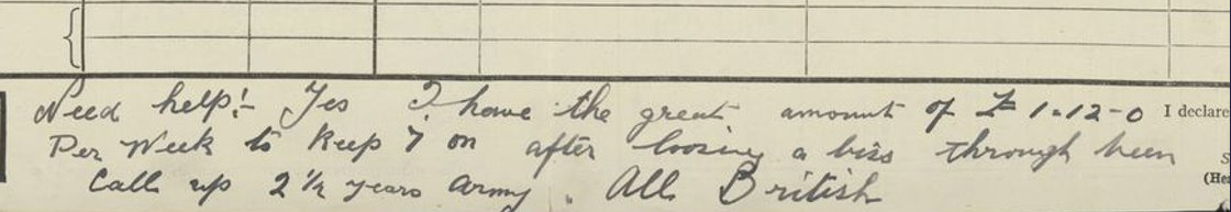 A cry for help on a 1921 Census record.