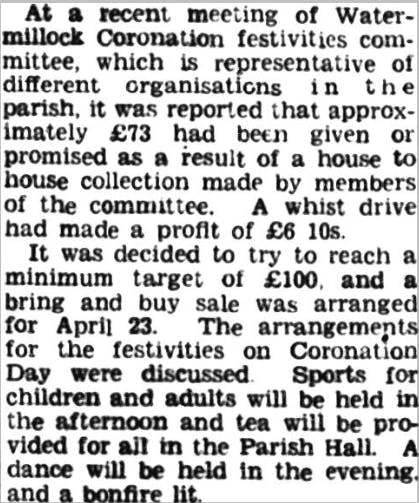 In Penrith, a coronation committee was appointed. Penrith Observer, 1953.