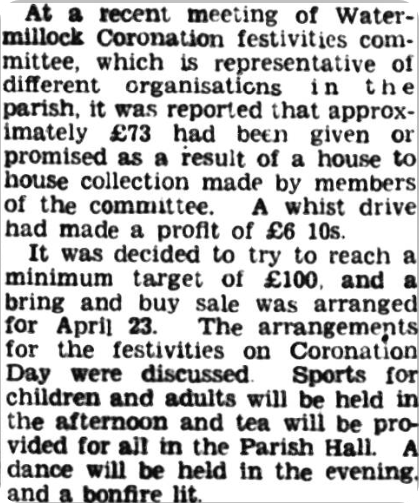 In Penrith, a coronation committee was appointed. Penrith Observer, 1953.