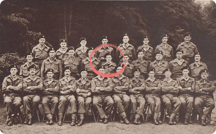 John with his regiment in 1945.
