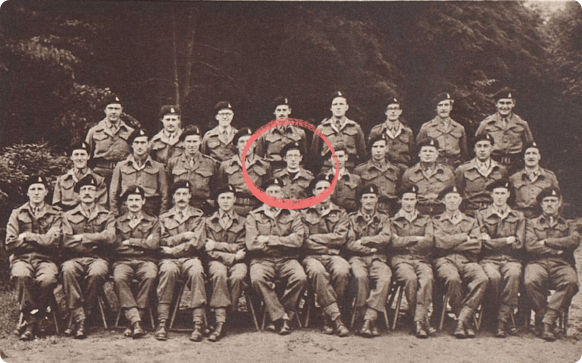 John with his regiment in 1945.
