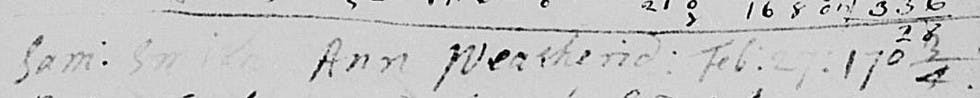 Note the 1703/4 to the right of this entry