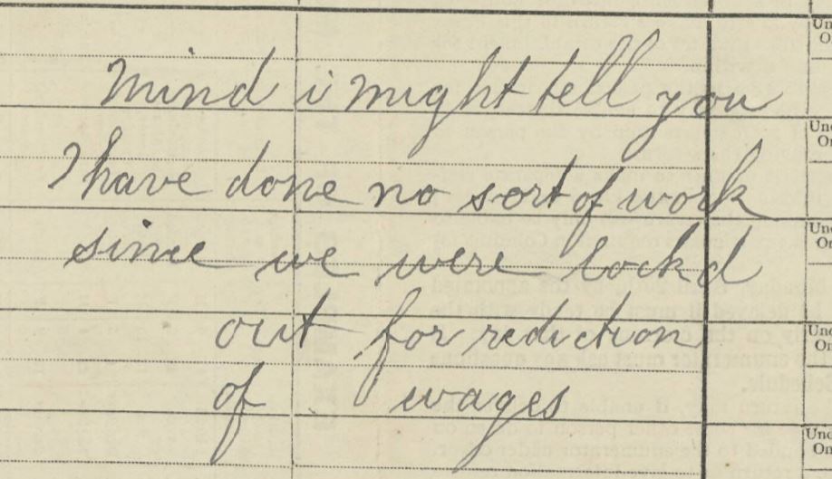 Notes from miners in the 1921 Census of England and Wales