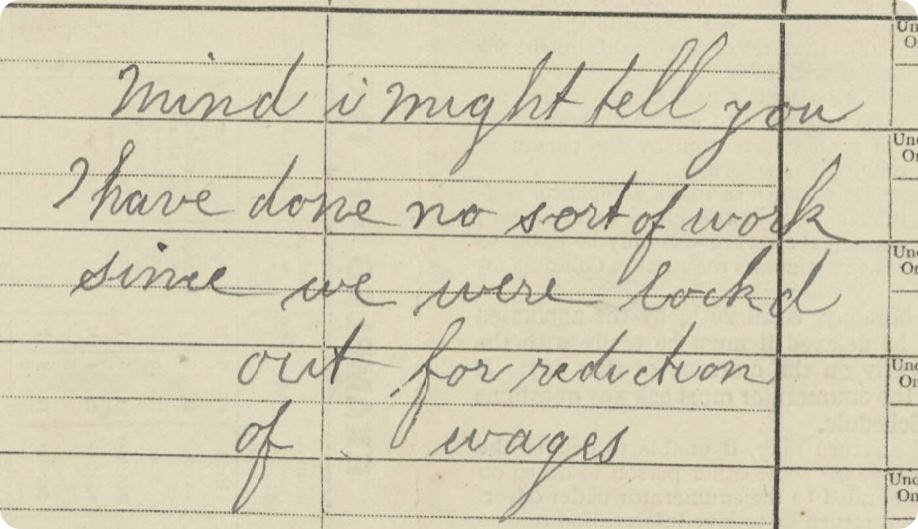 Notes from miners in the 1921 Census of England and Wales