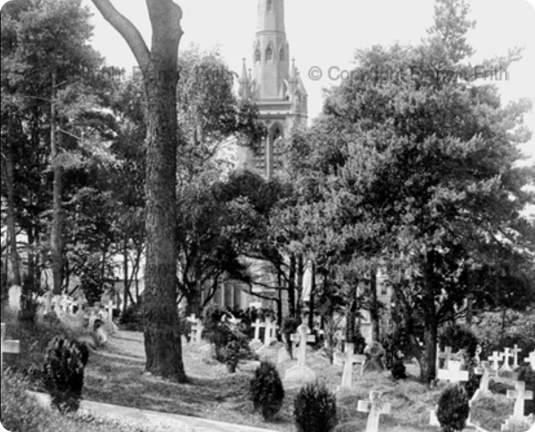 St Peter's Church and the cemetery, 1890