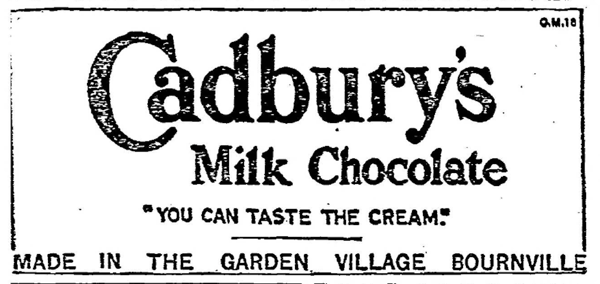 cadbury's advert 1922