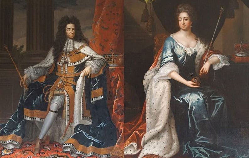 William III and his joint monarch and wife, Queen Mary.