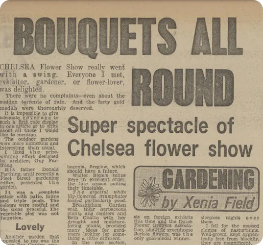 The Chelsea Flower Show reported on in the Daily Mirror, 26 May 1979.