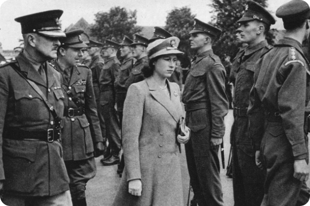 princess elizabeth inspecting the grenadier guards