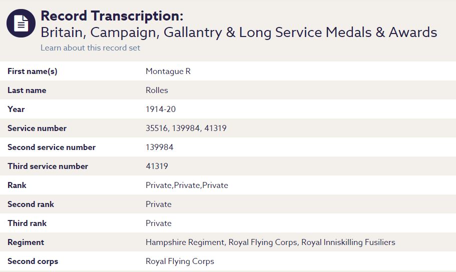 Colin Firth great grandfather in WW1