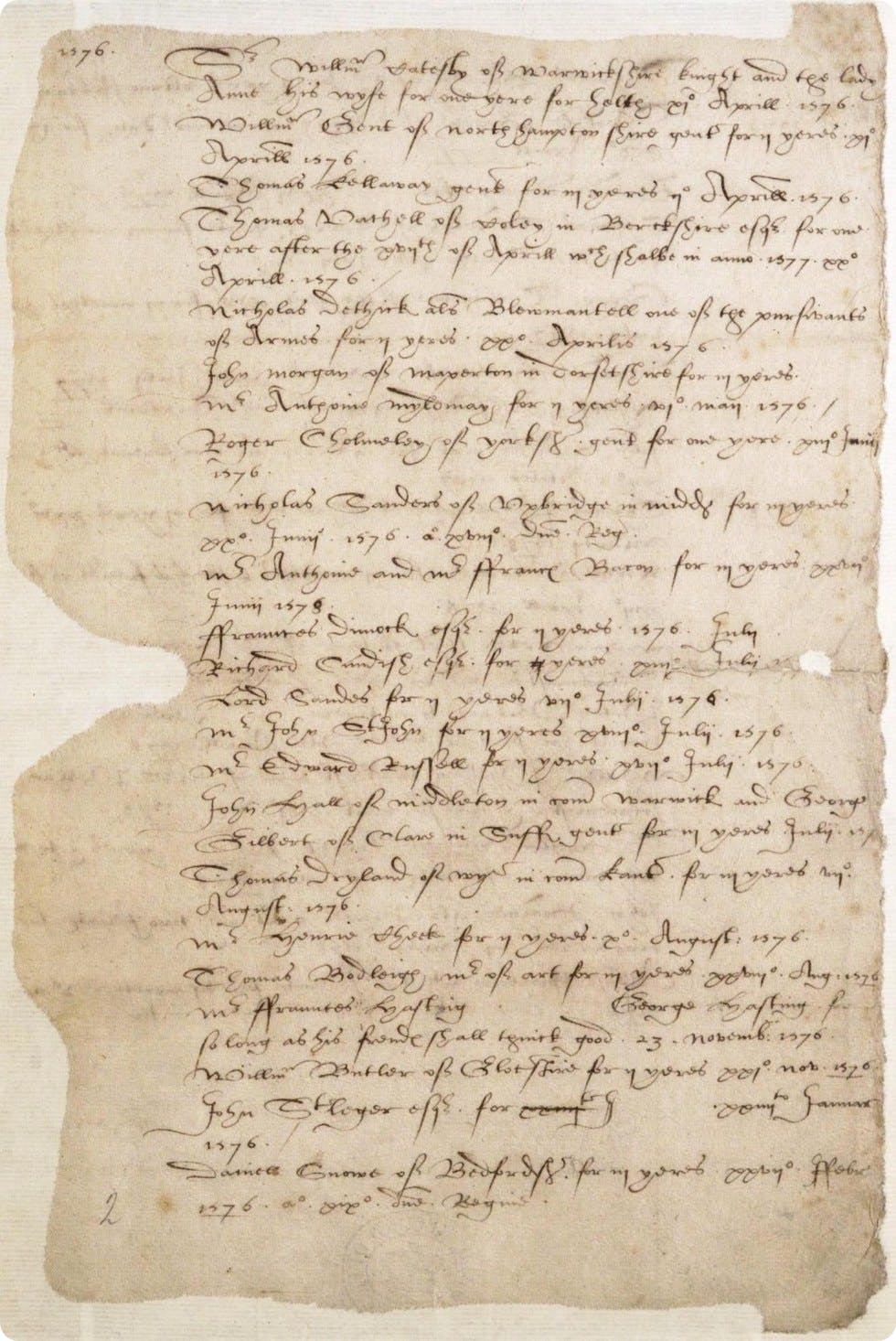 An example of unfamiliar characters and spelling, Register of Licenses to Pass Beyond the Seas,http://findmypast.com, subscription database, accessed June 2017.