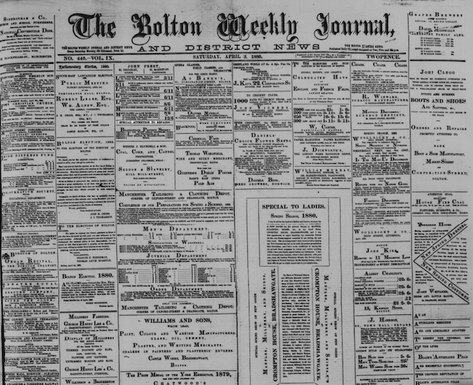 Bolton Journal & Guardian, 3 April 1880. 