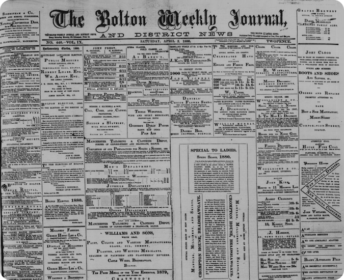 Bolton Journal & Guardian, 3 April 1880.