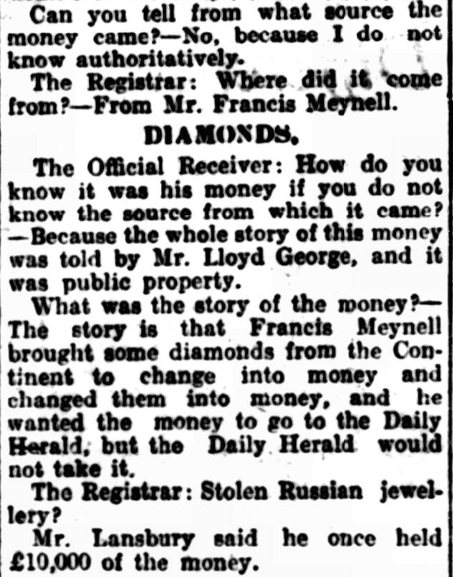 Edgar is questioned about his accounts in the Westminster Gazette, 1927.