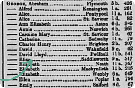 Lloyd George's marriage record, 1888.