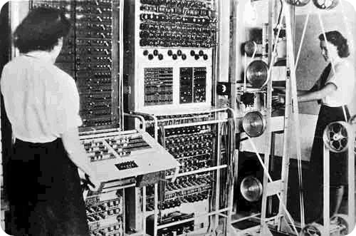 Colossus, the first computer, at Bletchley Park.
