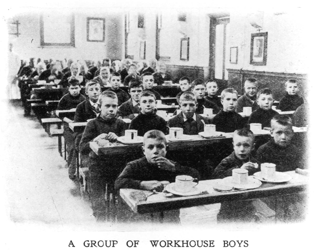 A group of young boys in a workhouse. 1909, (c) Mary Evans.