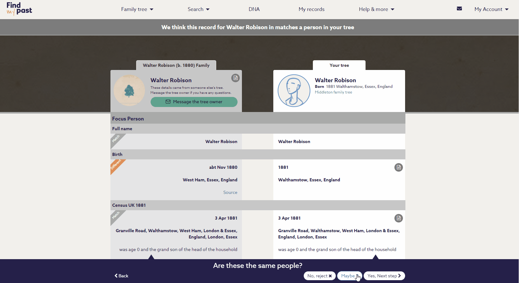 How To Use Findmypast Hints To Grow Your Family Tree | Blog ...