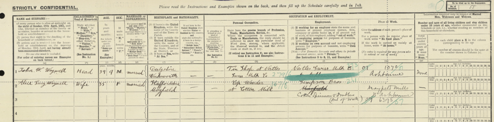 A Census return with Nestle listed as the employer.