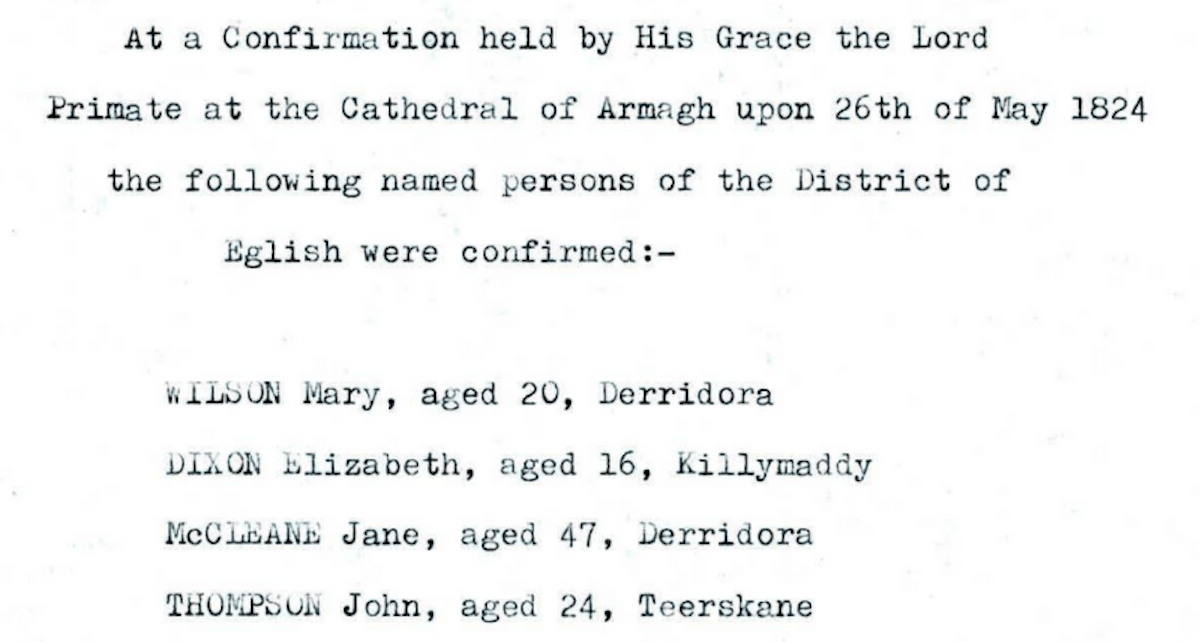 A list of Irish confirmations dating back to 1824. View this record here.