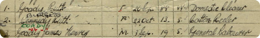 Conor’s great-grandfather and 2x great-grandmother in the 1939 Register. 