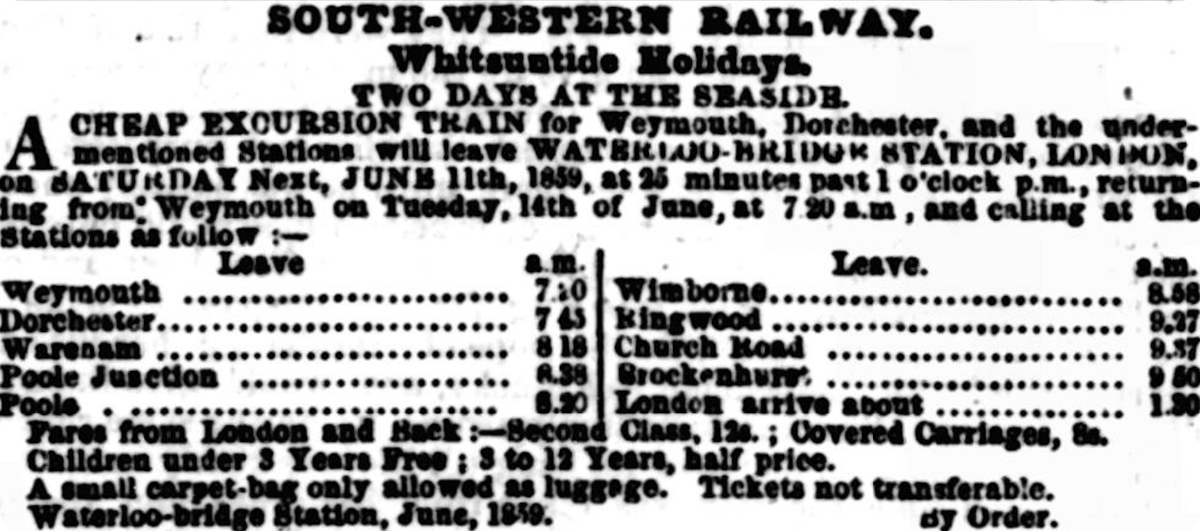 Victorian train prices in the newspapers
