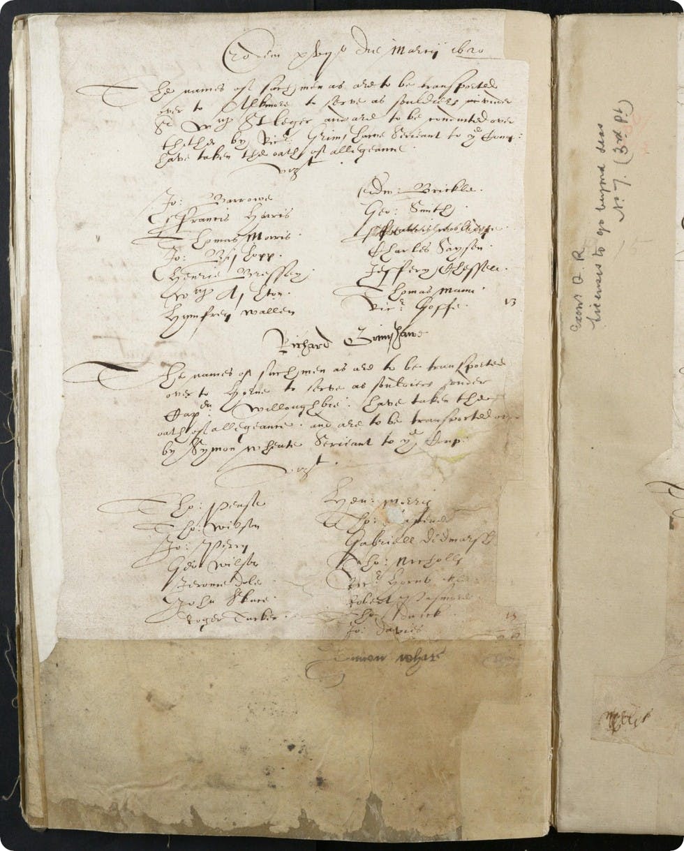 Image from the  Britain Registers of Licence to Pass Beyond the Seas