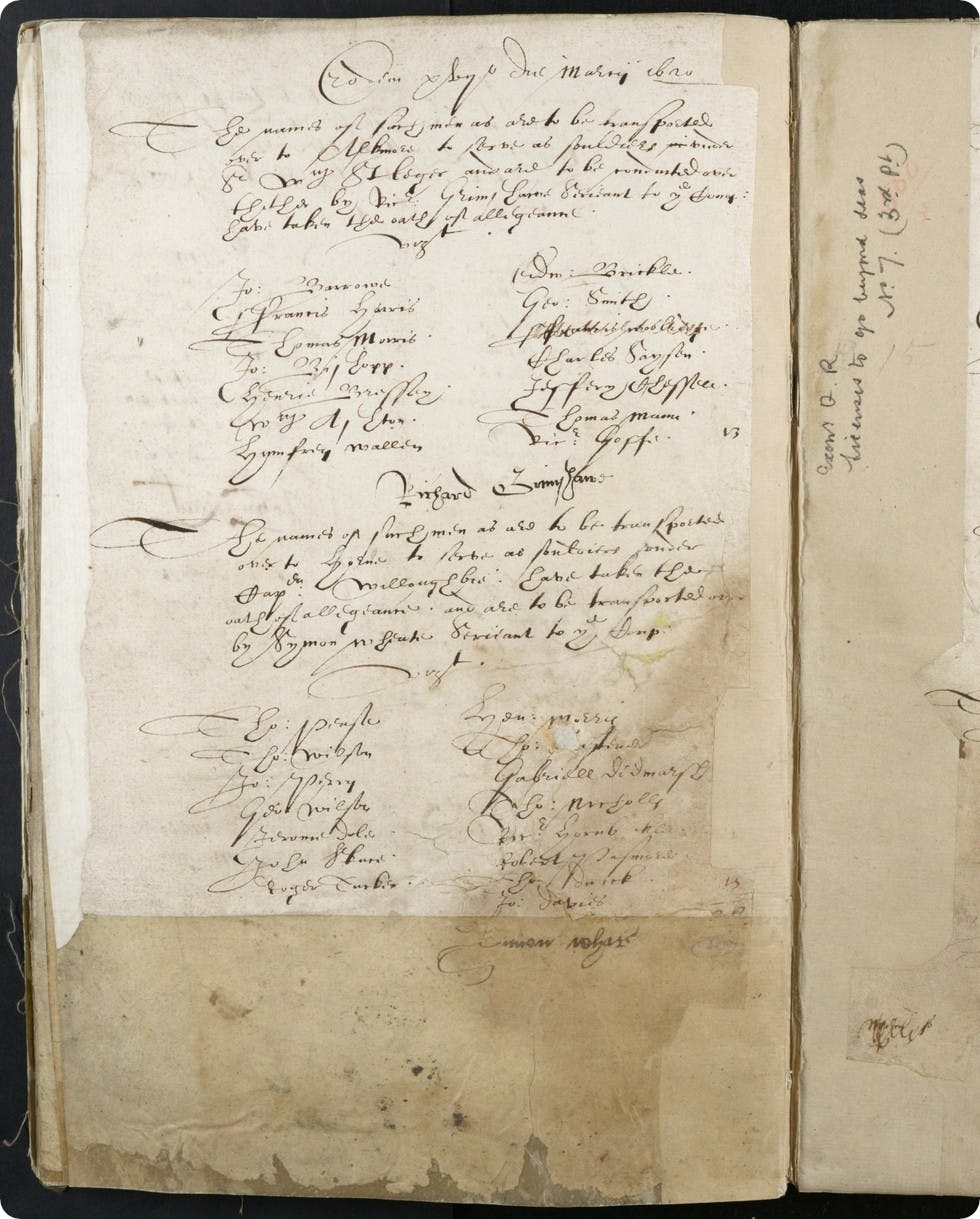 Image from the Britain Registers of Licence to Pass Beyond the Seas