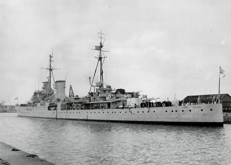 The Indian Navy's first cruiser, replacing HMS Achilles, 1948, from the Findmypast Photo Collection.