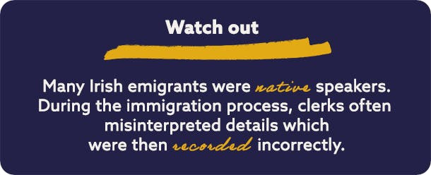 Irish migration records