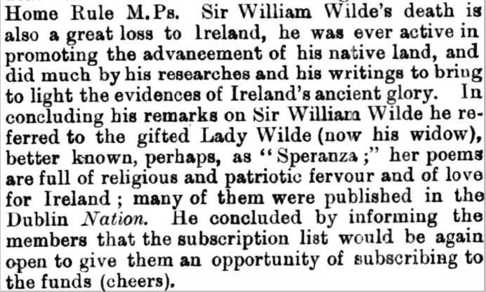 A report on William Wilde's death
