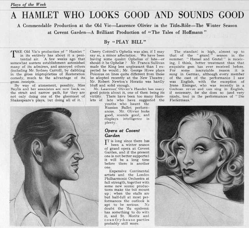 Olivier performed in many classic plays at the Old Vic before the formation of the National Theatre Company in 1963