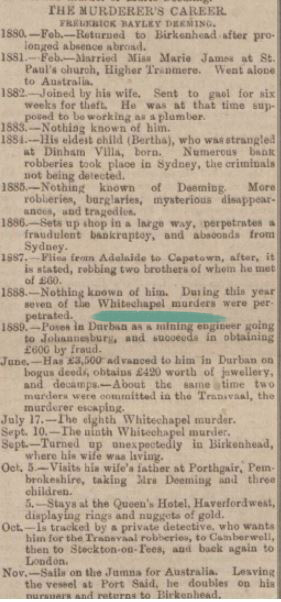Frederick Deeming newspaper reports