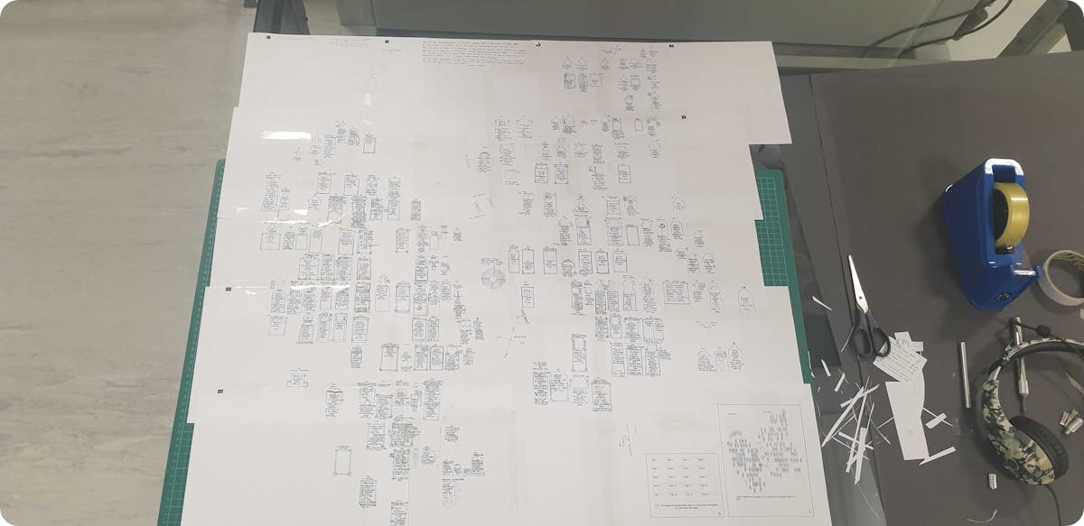 The Hawkinge Cemetery map, having been printed and ready for scanning.