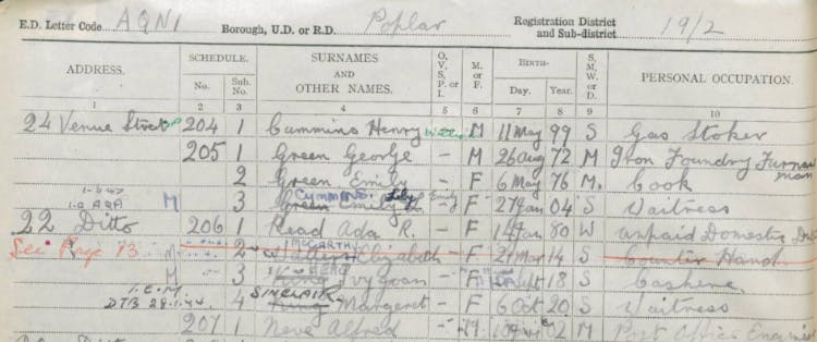 A snippet from the 1939 Register. View this page here.