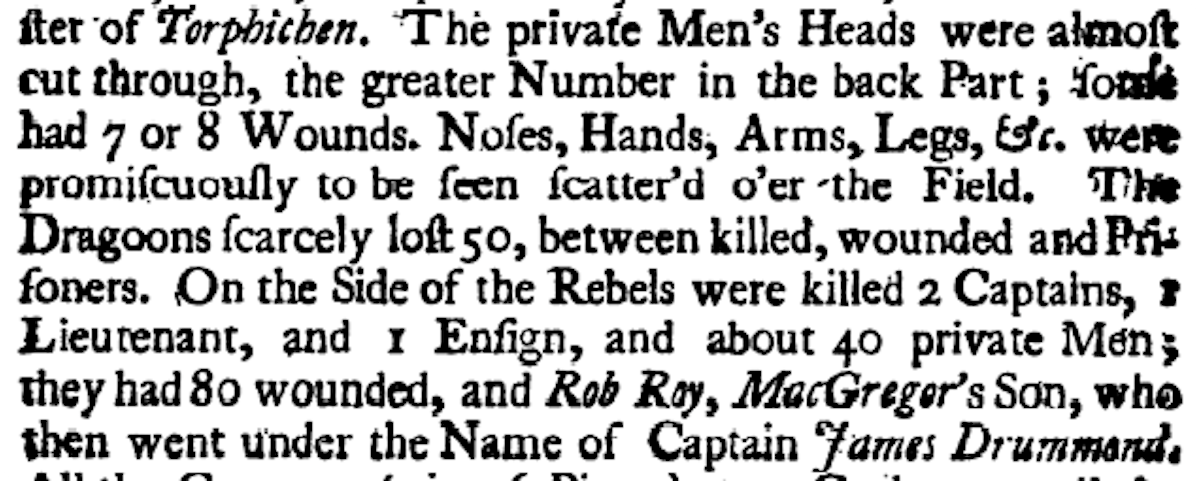A snippet from out Jacobite Histories 1715-1745 collection, detailing a bloody scene at the taking of Edinburgh.