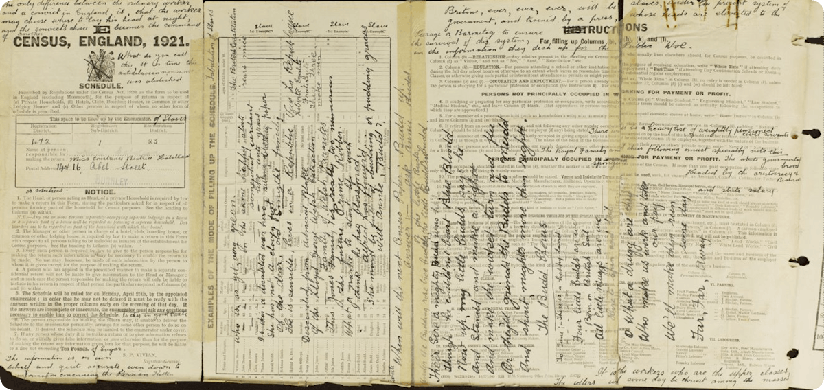 The cover page of Constance Beatrice Halstead's Census return.