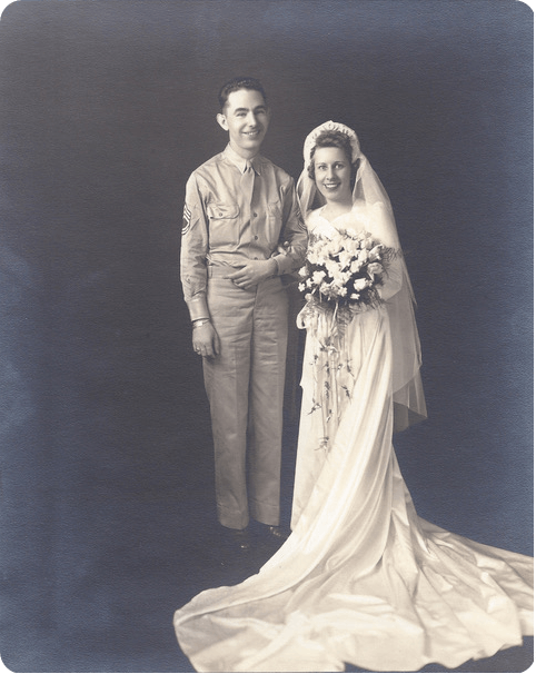 American Air Force solider and his bride.