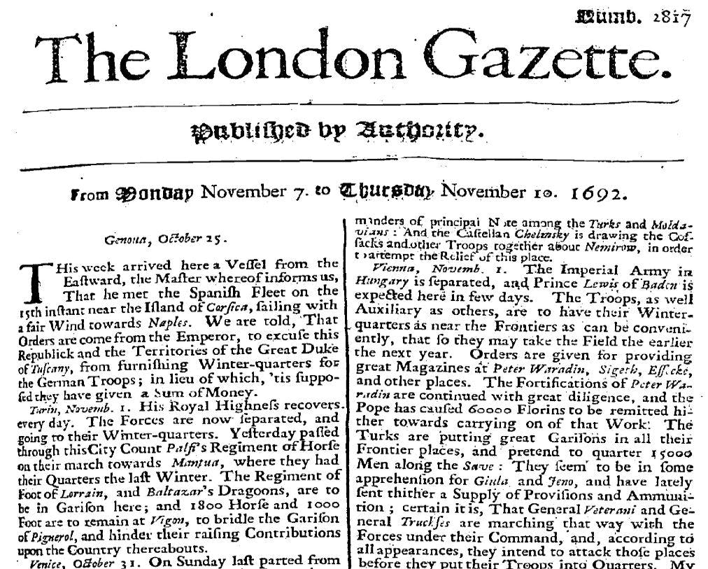 Search London Gazette online