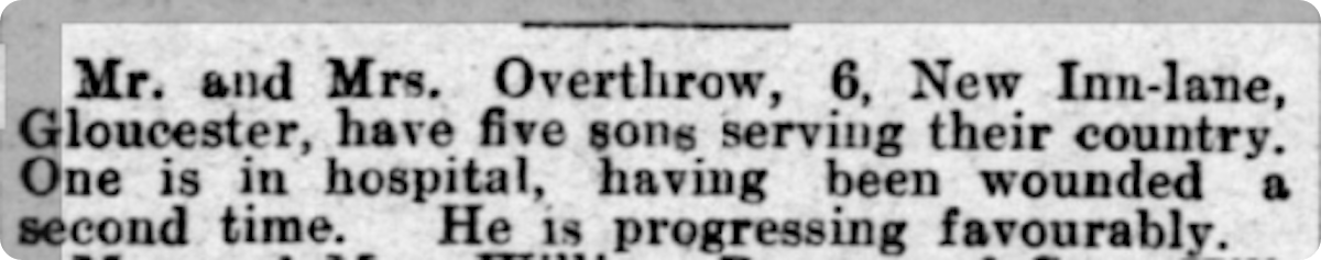 newspaper clipping of thomas and harriet overthrow