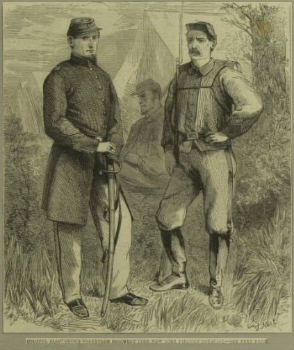 Two American soldiers pictured in the Illustrated London News, 1861.